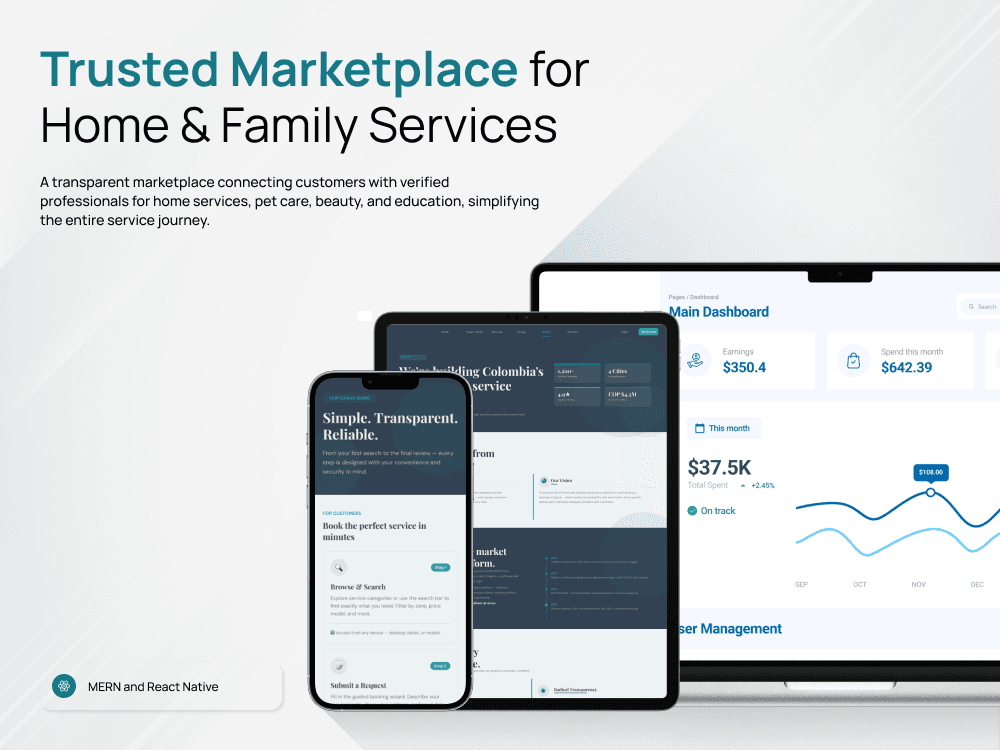 Trusted Marketplace for Home & Family Services product screens
