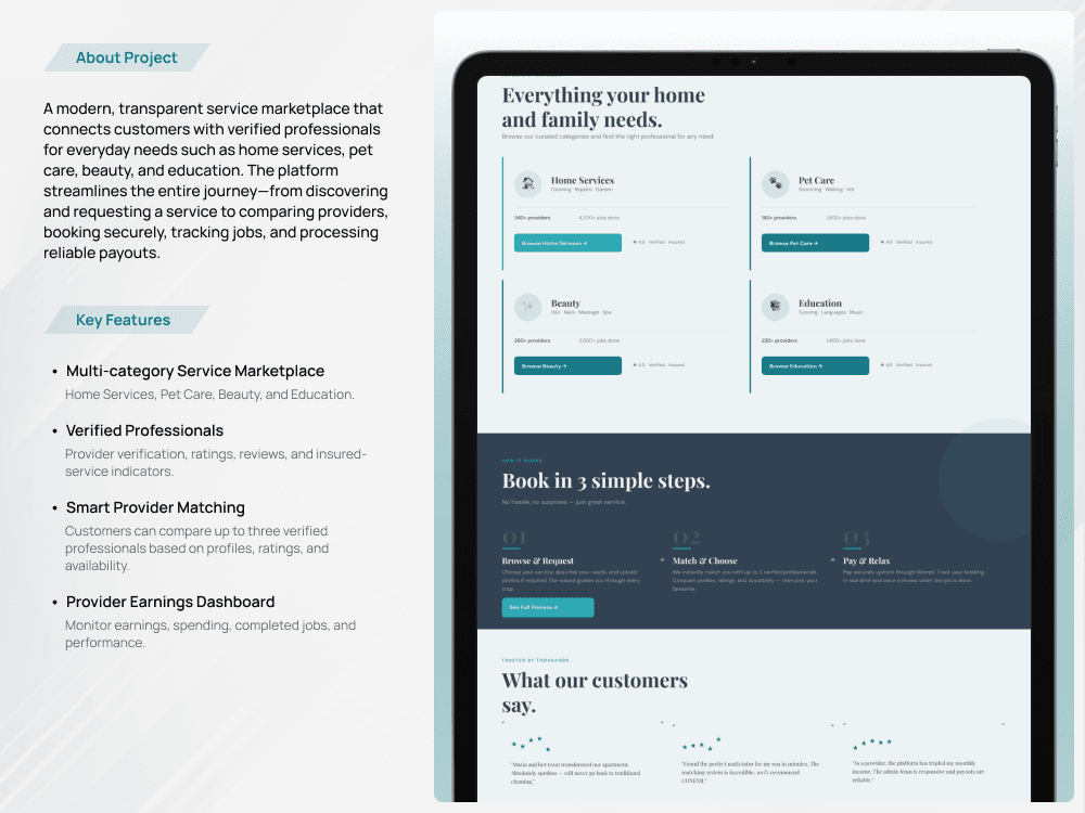 Trusted Marketplace for Home & Family Services — screen 2 of 3