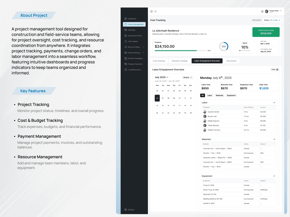 Project Management & Field Operations Platform — screen 2 of 3