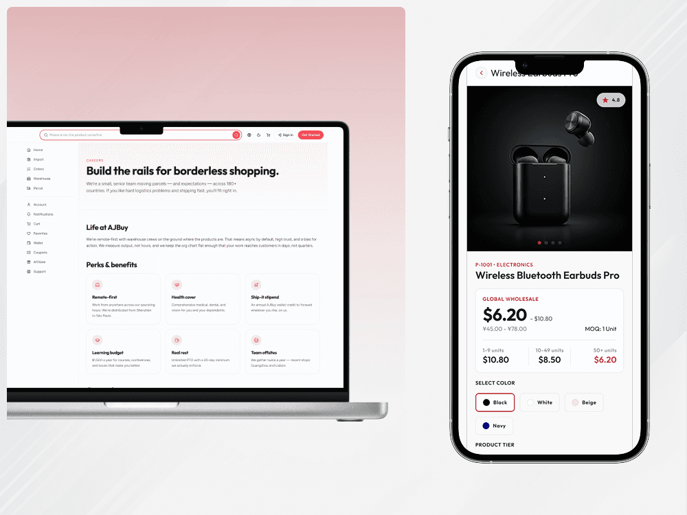 Global Shopping & Sourcing Platform — screen 3 of 3